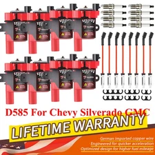 8 Round Ignition Coil Pack UF262 W/Spark Plug and Wire Fit Chevy GMC LS 5.3/4.8L