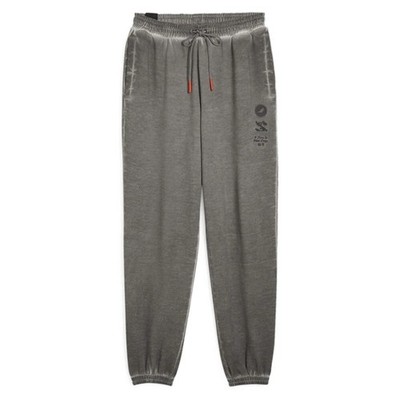 $100 Puma Staple Washed Graphic Logo Sweatpants Gray Men's XS
