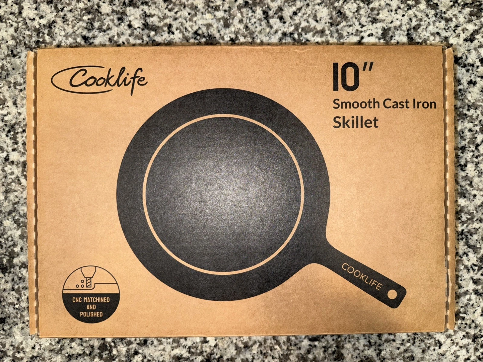 Cooklife 10" Smooth Cast Iron Skillet CNC Machined & Polished NEW