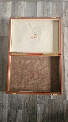 Uhrenbox Uhrenkoffer gebraucht cognac farbend Marke EBEL Maße: 36,5 x 26,5 x 7cm