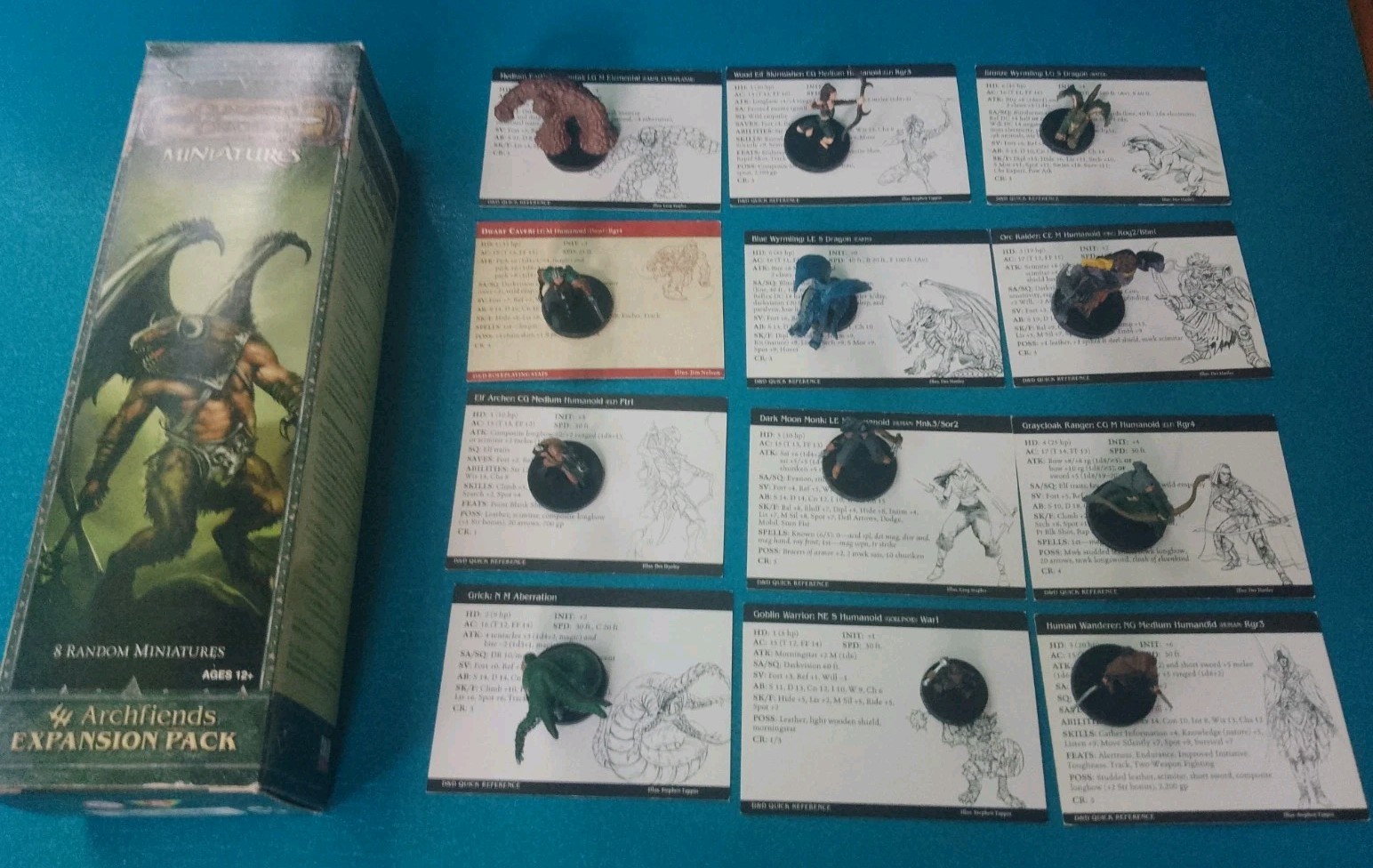 12 Miniatures Pre-dipinte + Box vuoto Archfiends Dungeons & Dragons D&D WIZARDS