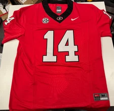 Georgia Bulldogs Gunner Stockton Football Jersey Red Stitched