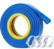 1-1/2" (Flat 2.6’’ width) x 50 FT Pool Backwash Hose, Blue Heavy-Duty NIB