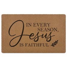 Christian Door Mat Doormat, in Every Season Jesus is Faithful Bible Verse Wel...