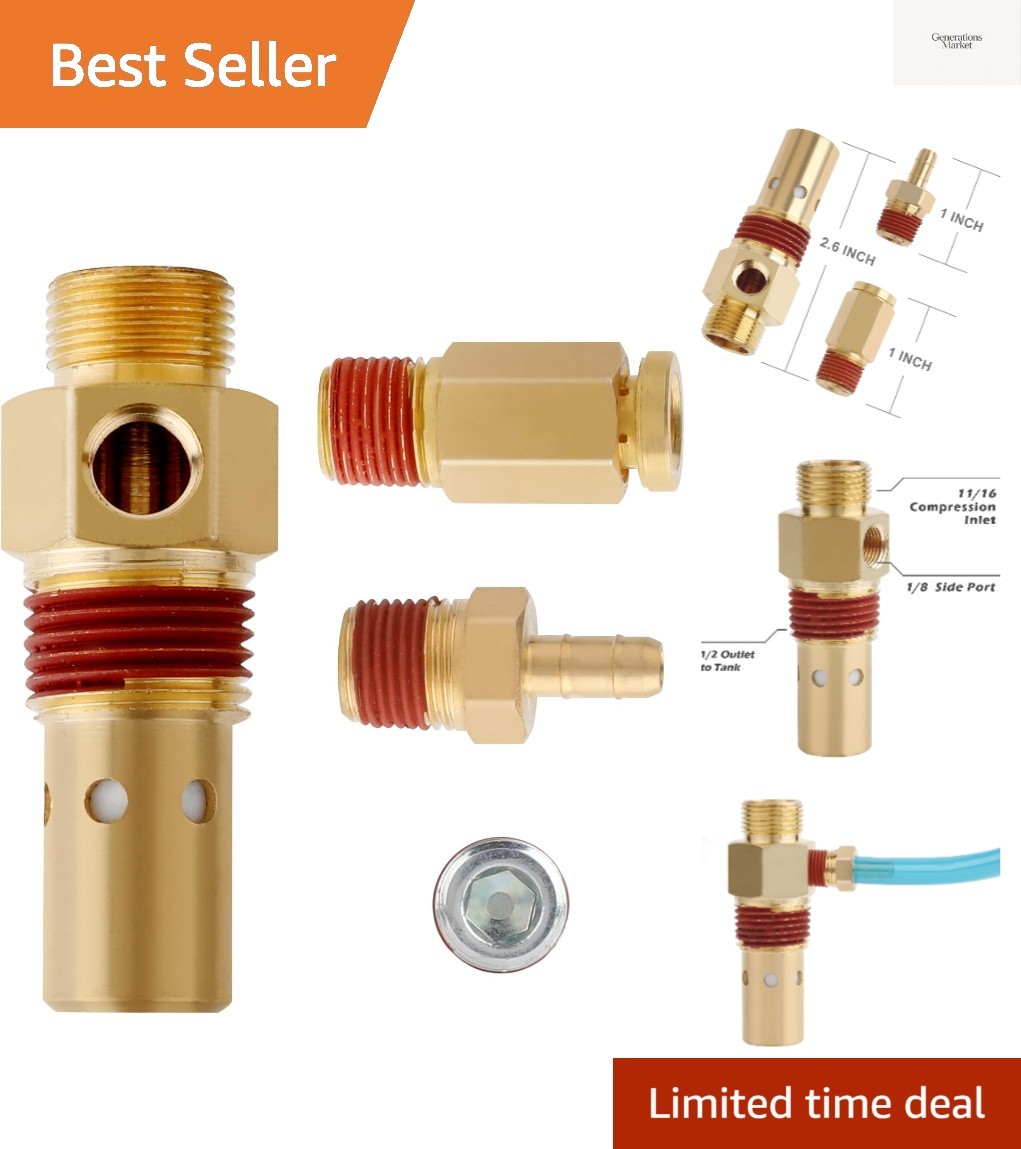 Replacement Components Brass 1/2 Inch Mnpt Compressor In Tank ...