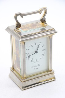 T Morrell & Hilton Silver Plated Brass 5 Glass Carriage Clock w/ Key Parts Only