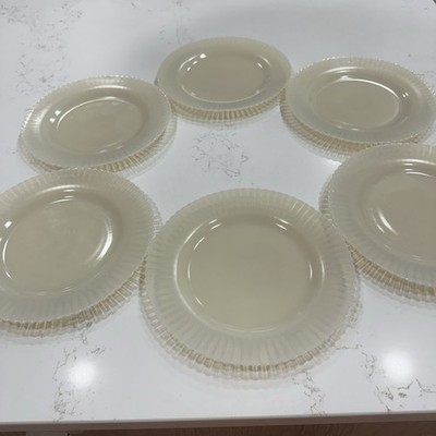 Vintage 9  MacBeth-Evans Petalware Cremax Dinner Plates Set Of 6- Glow!