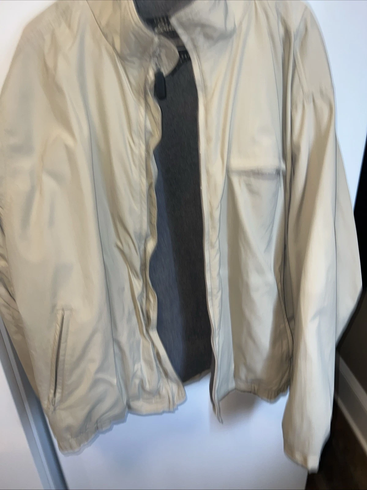 Eddie Bauer Jacket Mens XL Tan Khaki Fleece Lined Full Zip Insulated Outdoors