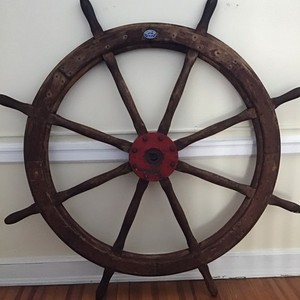 Antique 60” ship wheel. Made in Duisburg Germany.