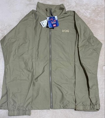 Helly Hansen Nylon Jacket Olive Green L Waterproof Windbreaker