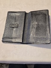 Vintage Real Morocco Lightweight Leather Wallet Black Made England
