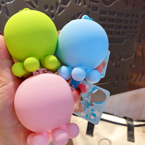 Blow Bubble Silicone Octopus Pendant Octopus Doll Keyring Car Keys Accessories - Picture 11 of 12