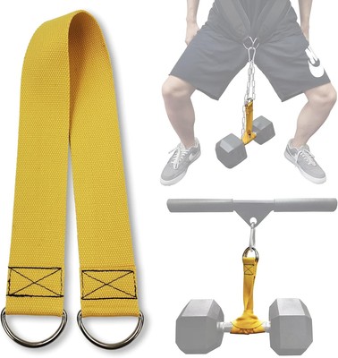 J Bryant Fitness Dumbbell Loading Strap for Dip Belt Weight 26 INCHES, Yellow 