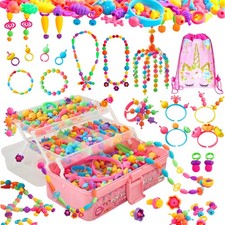 Pop Beads Jewelry Making Kit for Girls   Extra-Large 850 Piece Set with Hair...