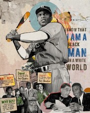 Jackie Robinson Baseball Civil Rights I Am A Black Man White World Photo Reprint