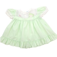 Nannette Baby Girls Dress Mint Green Swiss Dot Lace Girl Graphic Vintage 12M