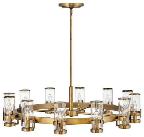 Hinkley Lighting 38109 Reeve 12 Light 36"W Taper Candle Style - Brass - Picture 2 of 3