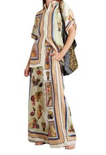 ALÉMAIS Size 8 Set Mercado printed linen shirt and wide-leg pants