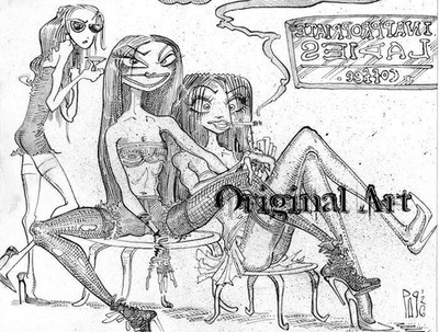 Sexy long legs PINUP Art GONZO India ink Disney V. Development artist Gullerud