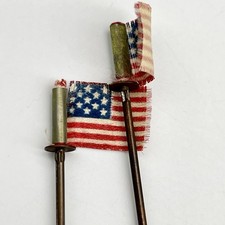 VTG LOT Lead Soldiers 13-STAR HOPKINSON AMERICAN US FLAGS ON POLES for MARCHING
