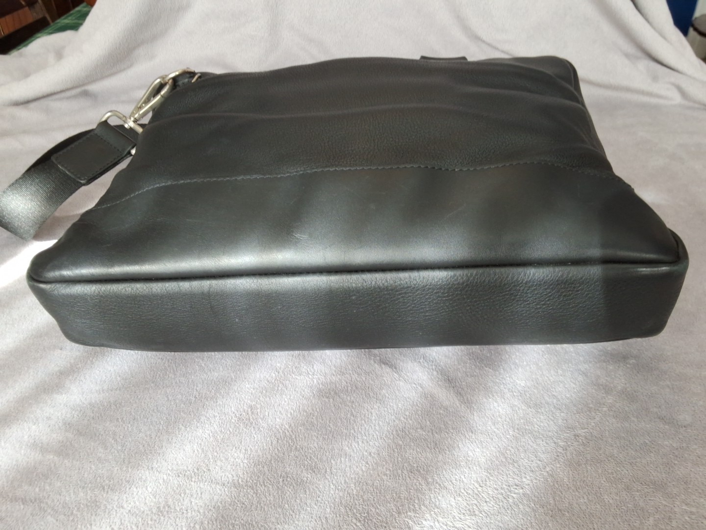 Daveed Canada Men's Business Shoulder Bag Slim Briefcase Leather Black Sold Out image 8