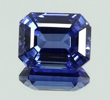 CERTIFICADO 9,25 quilates impecable azul Tanzania tanzanita corte esmeralda p...