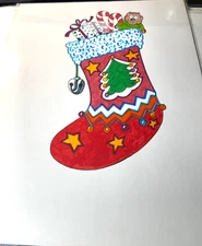 Original Mixed Media Art Signed by Artist James Peele, 11x8.5", Beautiful Cond.