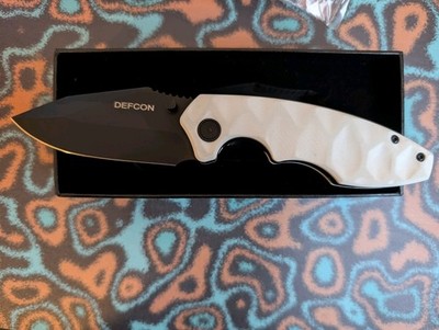 Defcon Liner Lk Knife Jade Sculpted G10 Handle 14C28N Plain Black Blade TD004F-4