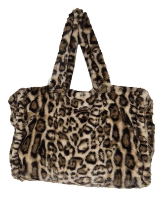 EINKAUFSZAUBER Großzügige Kunstpelz Fell Shoppertasche Leopard - Damenhandtasche Animalprint