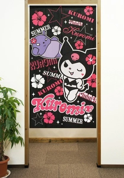 HECHO en JAPÓN Sanrio Kuromi Kawaii Puerta Cortina Tapiz Decoración Habitación Púrpura Foto 4 de 4