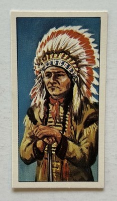 Burtons Wagon Wheels Wild West Sitting Bull Sioux Chief Tobacco Card #10 TR7