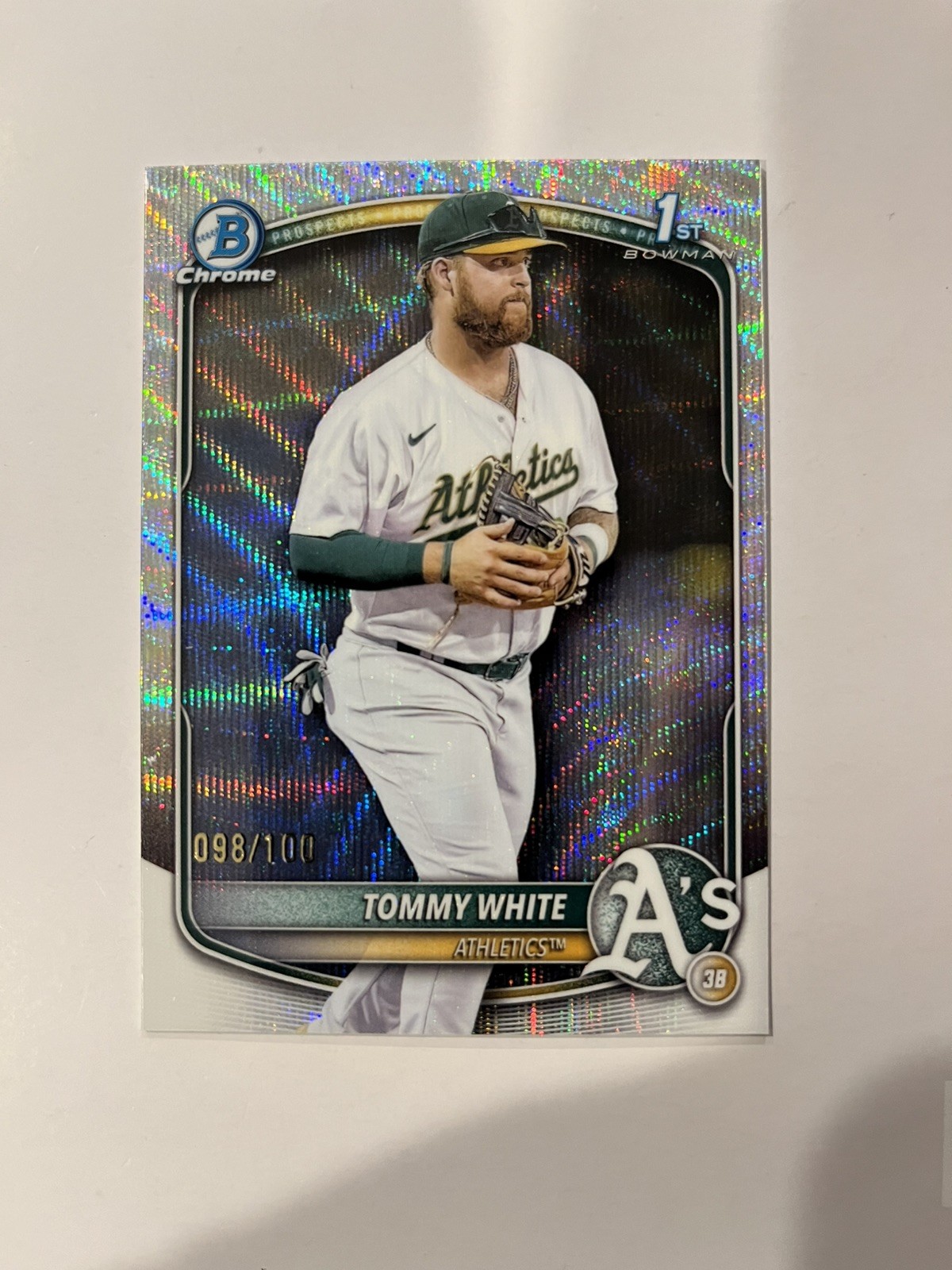 **** TOMMY WHITE - 2025 1ST BOWMAN CHROME - WAVE REFRACTOR - /100 - BCP-251 ****
