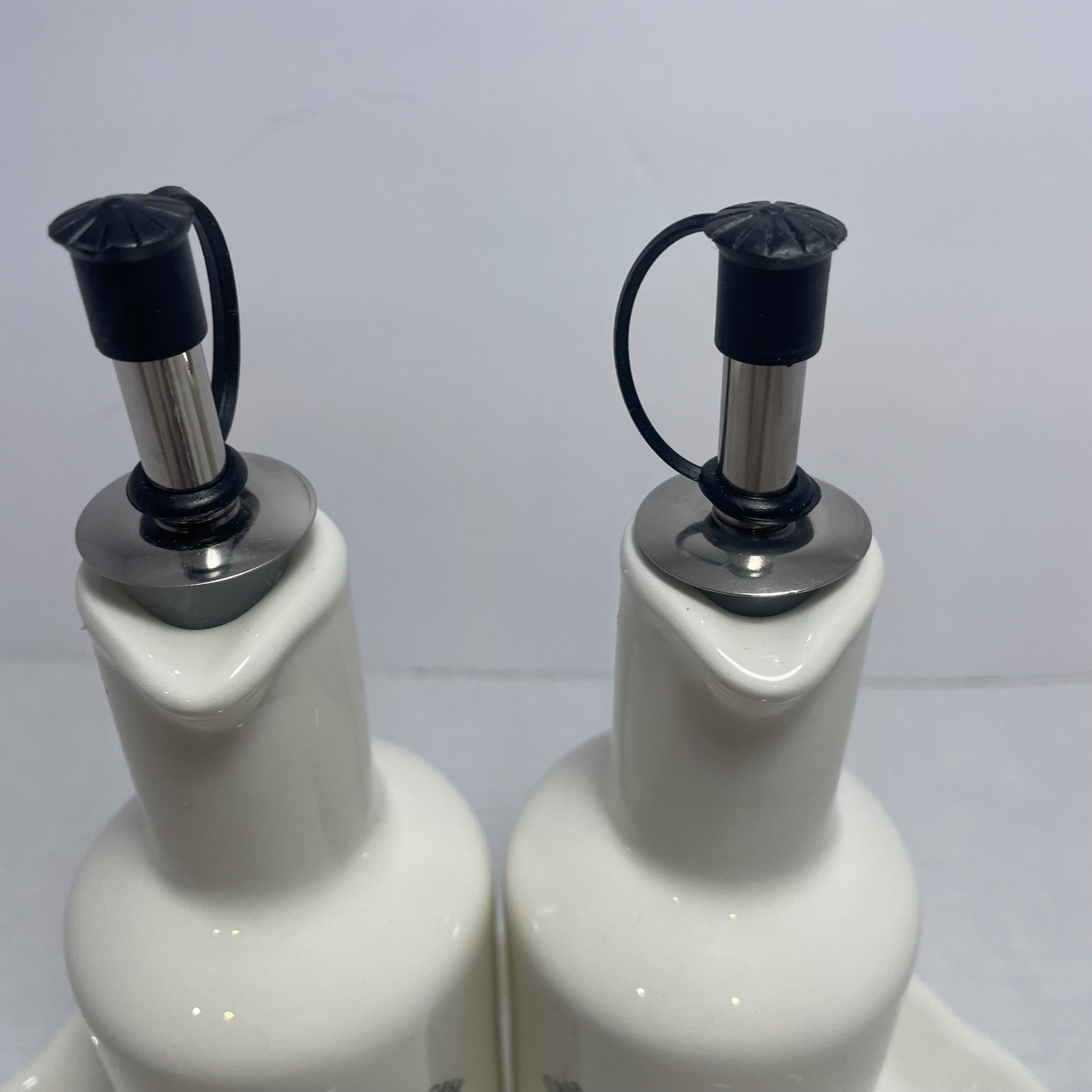 Tognana Italian Ceramic Oil & Vinegar Cruet Set w/ Salt & Pepper Shakers + Tray