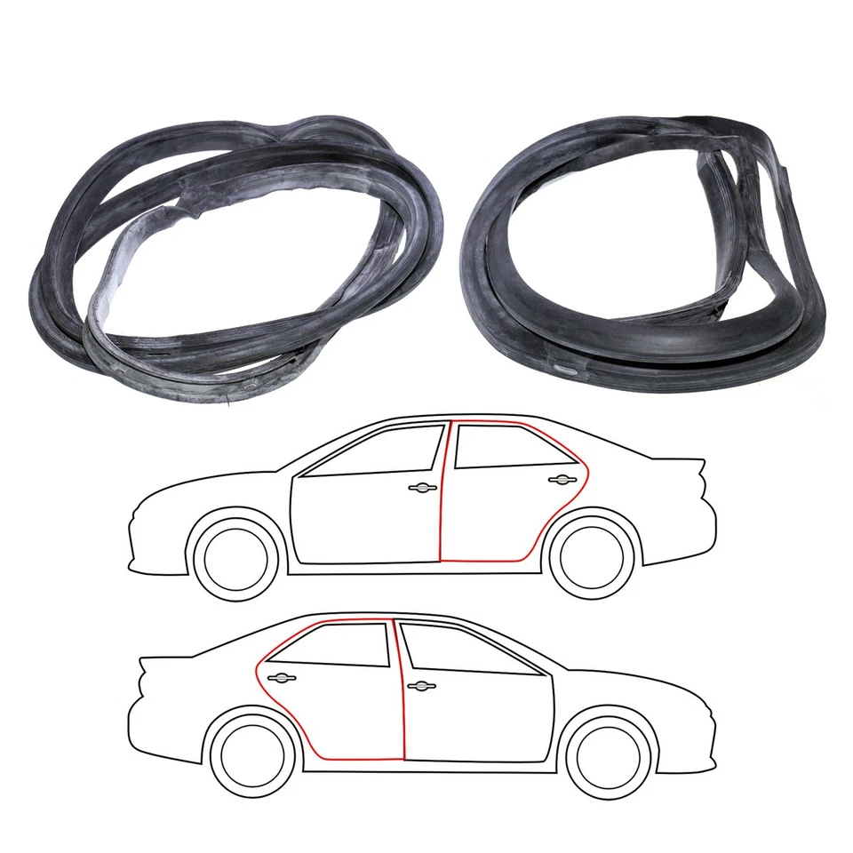 Par de tiras climáticas porta traseira ajuste Mercedes Benz Sedan W116 280S 350SEL 450SE 300SD - Imagem 4 de 4