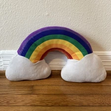 Colorful Rainbow Shaped Double Sided Decorative Throw Pillow Plush Stuffed Toy