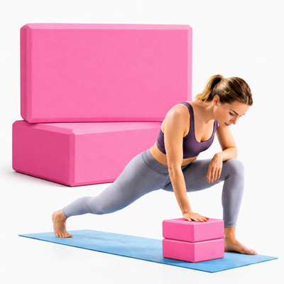 Yoga Blocks 2-Pack   High Density Foam Yoga Bricks for Balance & Stretching