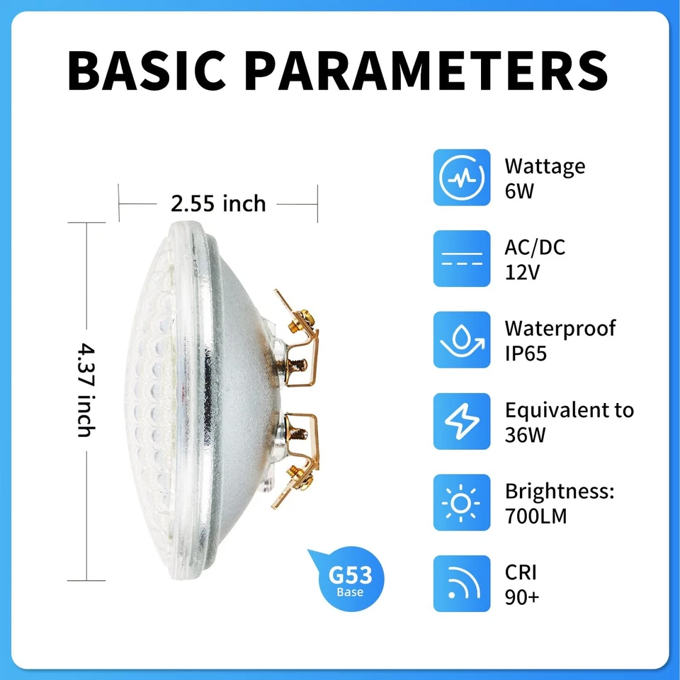 PAR36 LED Landscape Bulb 6W 3000K Warm White, AC/DC12V, 700Lumens PAR 36 36W ... - Image 2 of 4