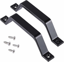 2 Pack 6.1" Matte Black Barn Door Handles Heavy Duty Zinc Alloy Pulls