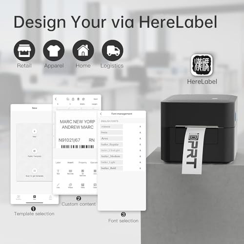 Bluetooth Thermal Label Maker Barcode Printer with No Bound Consumables