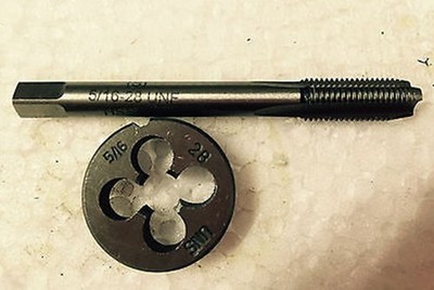 New 1pc   Machine 5/16-28 UN Plug Tap and 1pc 5/16-28 UN Die Threading Tool #to