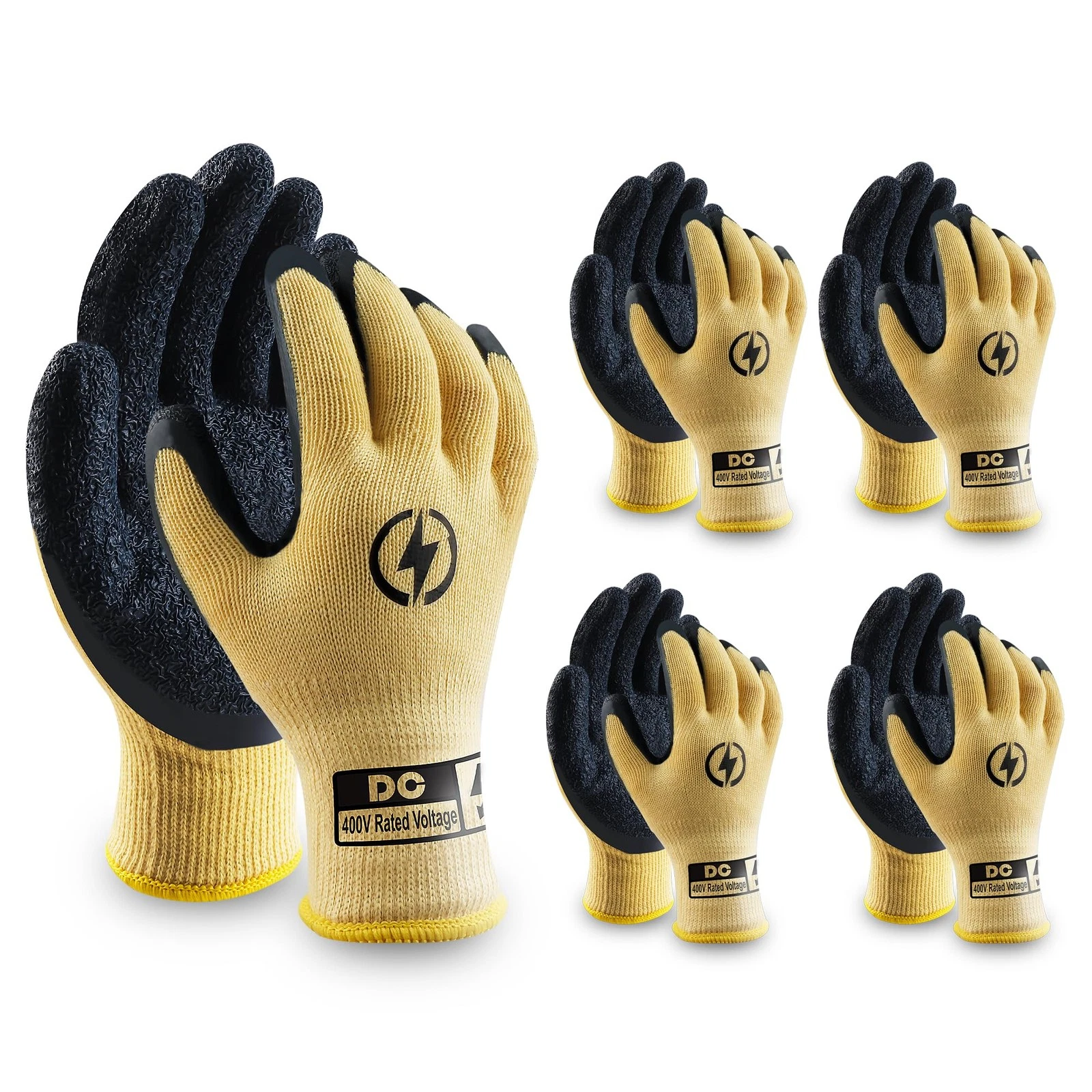 DongChu 5 Pairs Insulated Electrician Gloves 400V Voltage Resistant Gloves Fl...