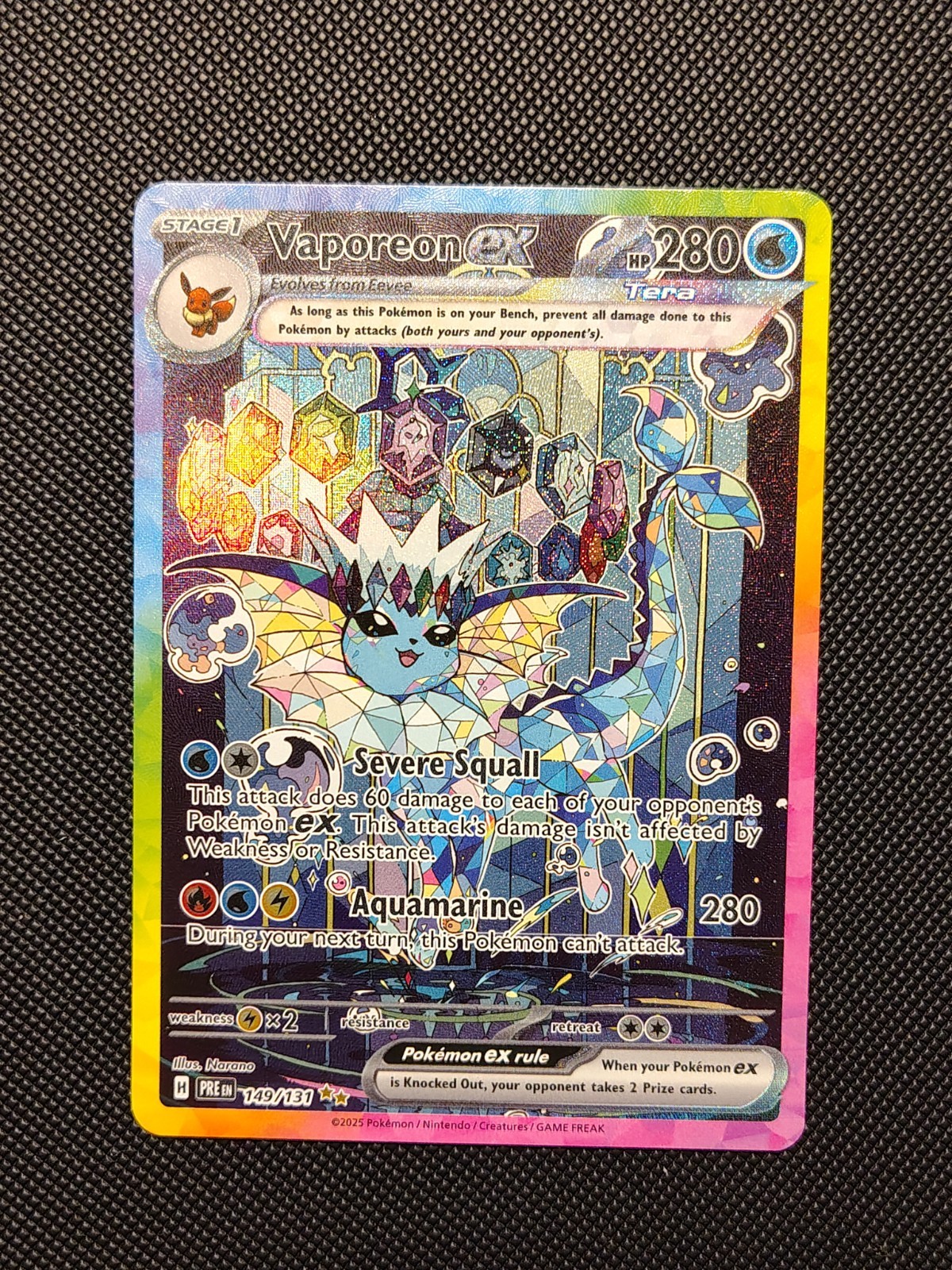 Pokemon TCG Prismatic Evolutions Vaporeon EX Card 149/131 SIR LP Condition