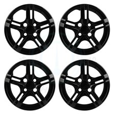 4x Tapacubos de rueda negros para neumáticos de 13" ruedas R13 a presión para autos camiones WJ-5075-BL-13