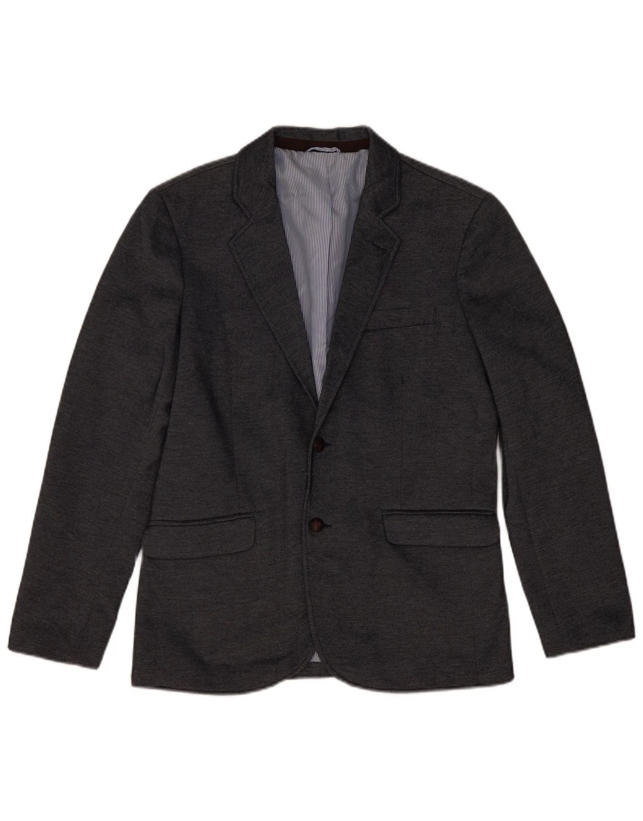 ZARA Mens 2 Button Blazer Jacket EU 48 Medium Grey Polyester AF04