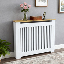 Radiator Cover White Modern Painted MDF Cabinet 92cm Height Kitchen Bedroom Deco