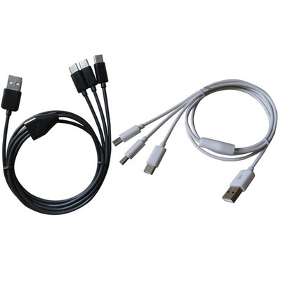 3 in 1 USB C Charging Cable Mobile Phone Data Cord Type-C Charger Cable