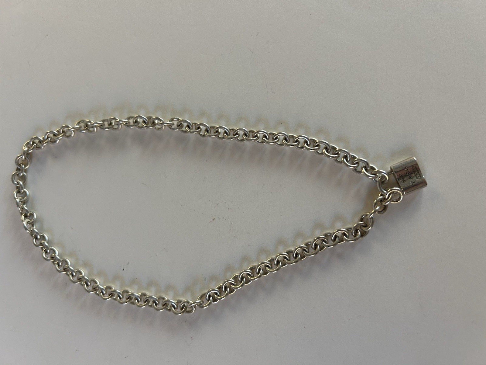 Tiffany & Co Necklace 1837 With Lock Pendant 16 Inch Sterling Silver