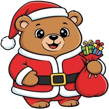 30 Custom Jolly Gift Bear Personalized Address Labels