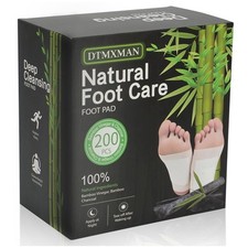 200 Packs Bamboo Foot Pads, Natural Cleansing, Promoting 200 PCS, Black