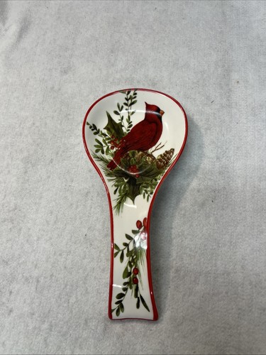 Cracker Barrel Cardinal Holly Berries Spoon Rest  By Susan Winget CERP3-791